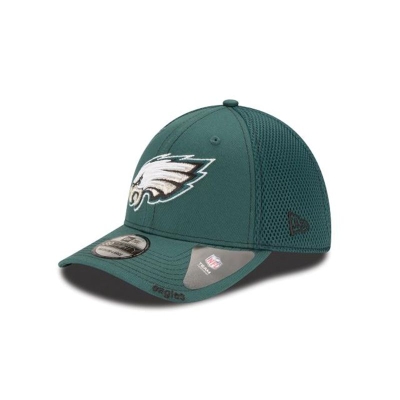 Green Philadelphia Eagles Hat - New Era NFL Neo 39THIRTY Stretch Fit Caps USA7283194